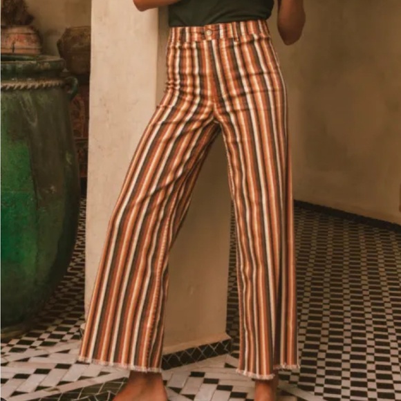 Billabong Pants - Billabong Free Fall High Waist Wide Leg Pants - Brown, Tan, Orange